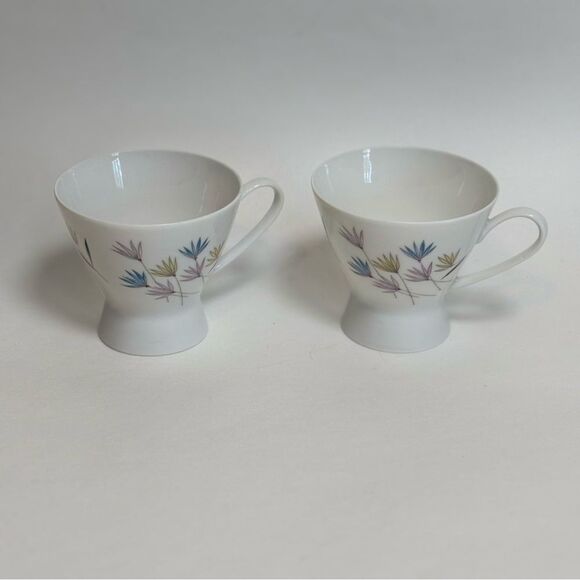 Rosenthal Continental 3722 German China 4 OZ Demitasse Cups Set of 2 MCM - Picture 2 of 7